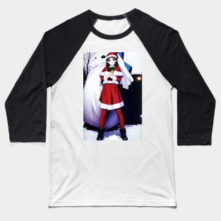 Santa Girl Baseball T-Shirt